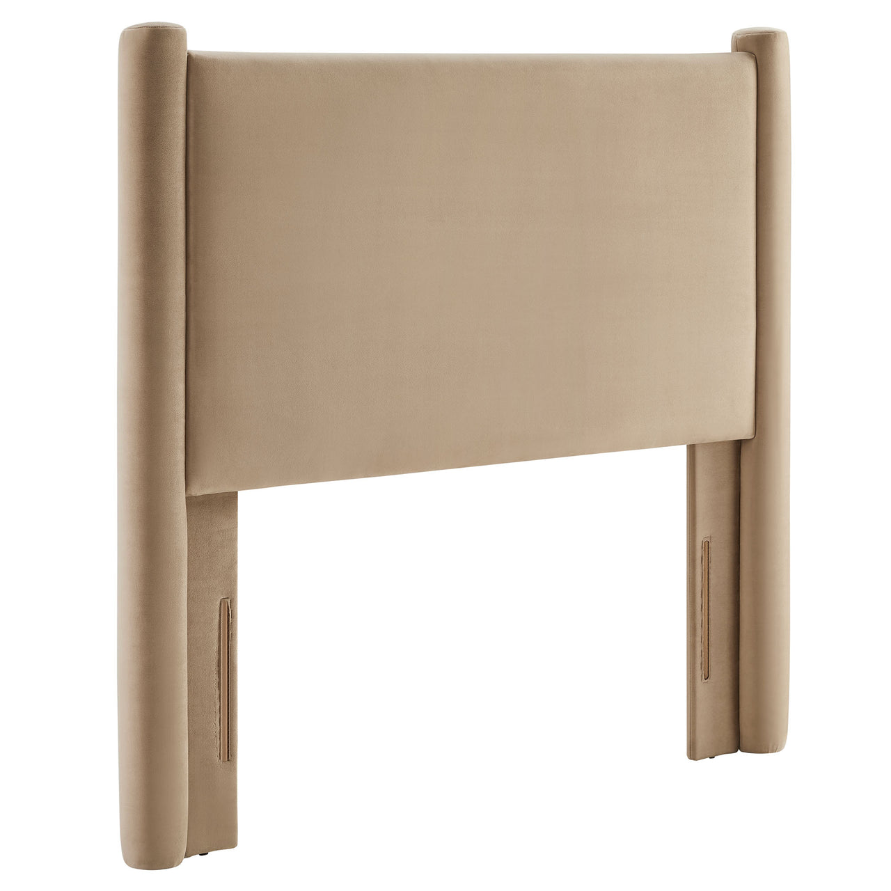 Rafael Upholstered Velvet Twin Headboard, Taupe