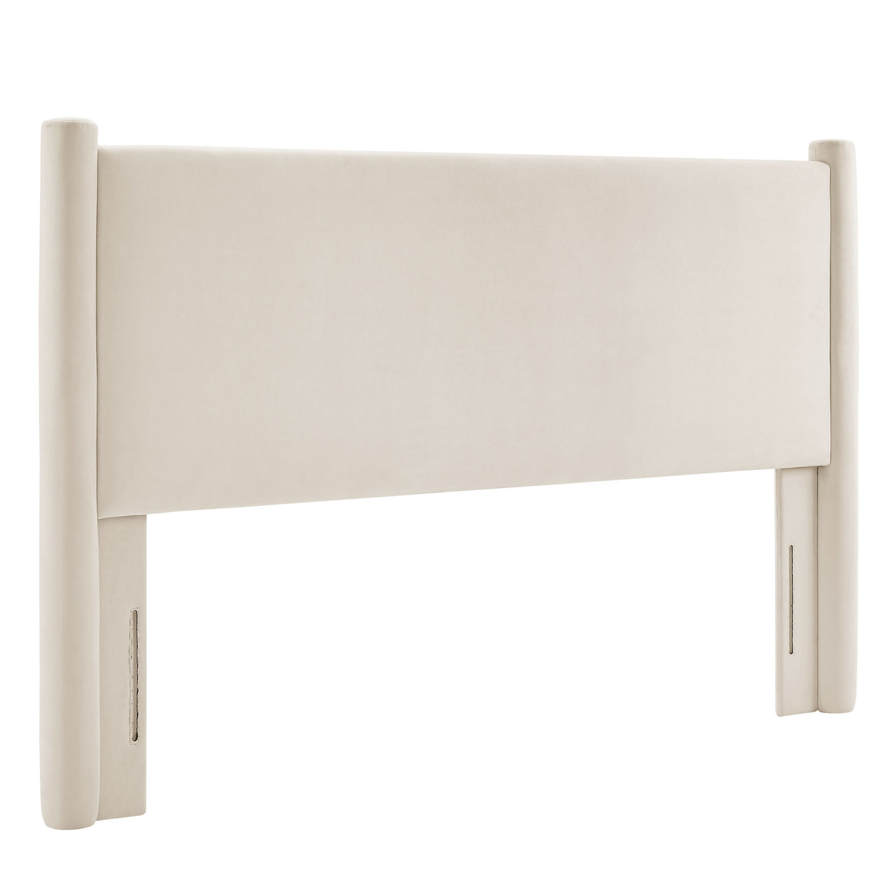 Rafael Upholstered Velvet Queen Headboard, Chalk