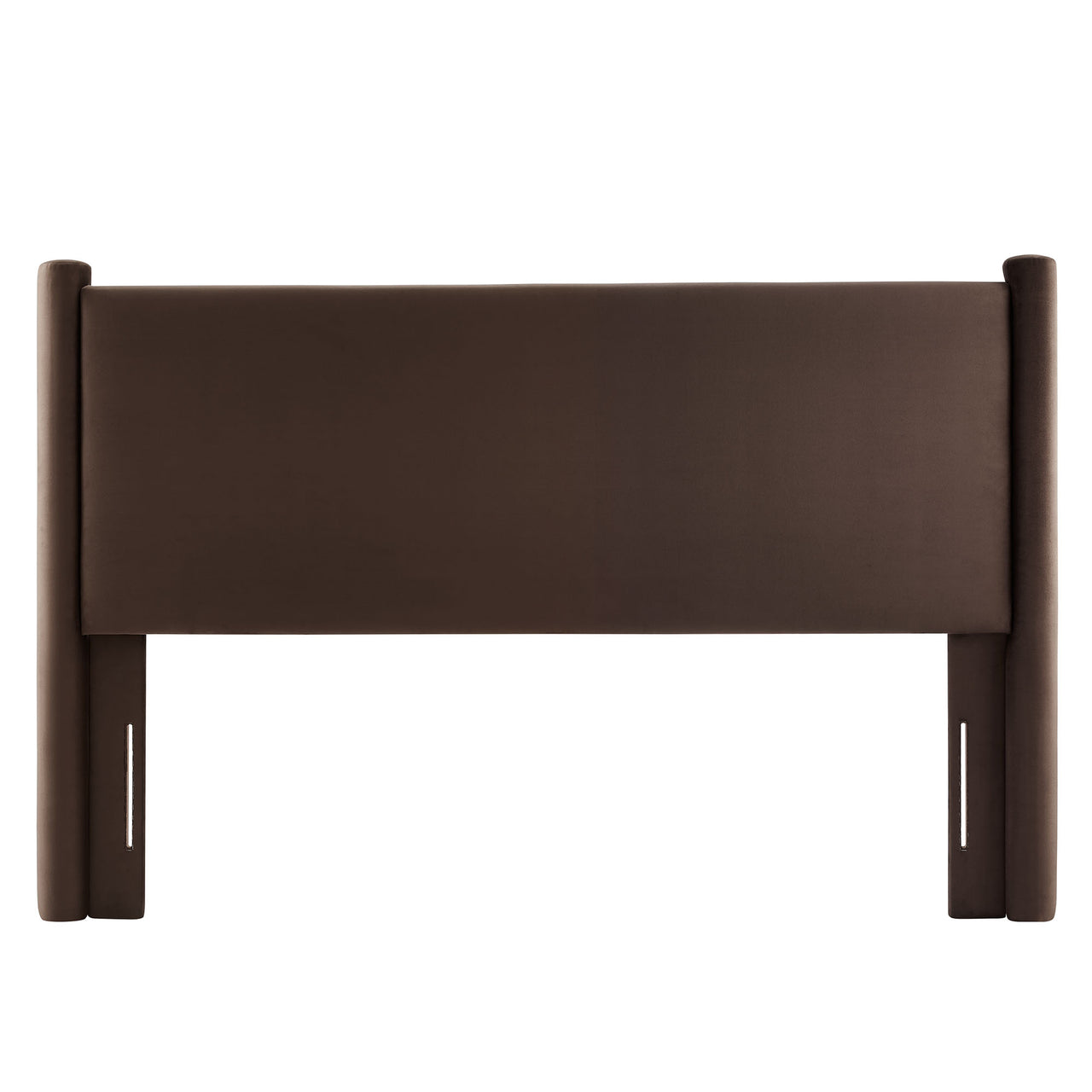 Rafael Upholstered Velvet Queen Headboard, Chocolate Brown