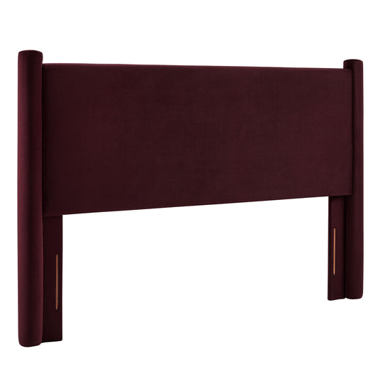 Rafael Upholstered Velvet King Headboard, Wine
