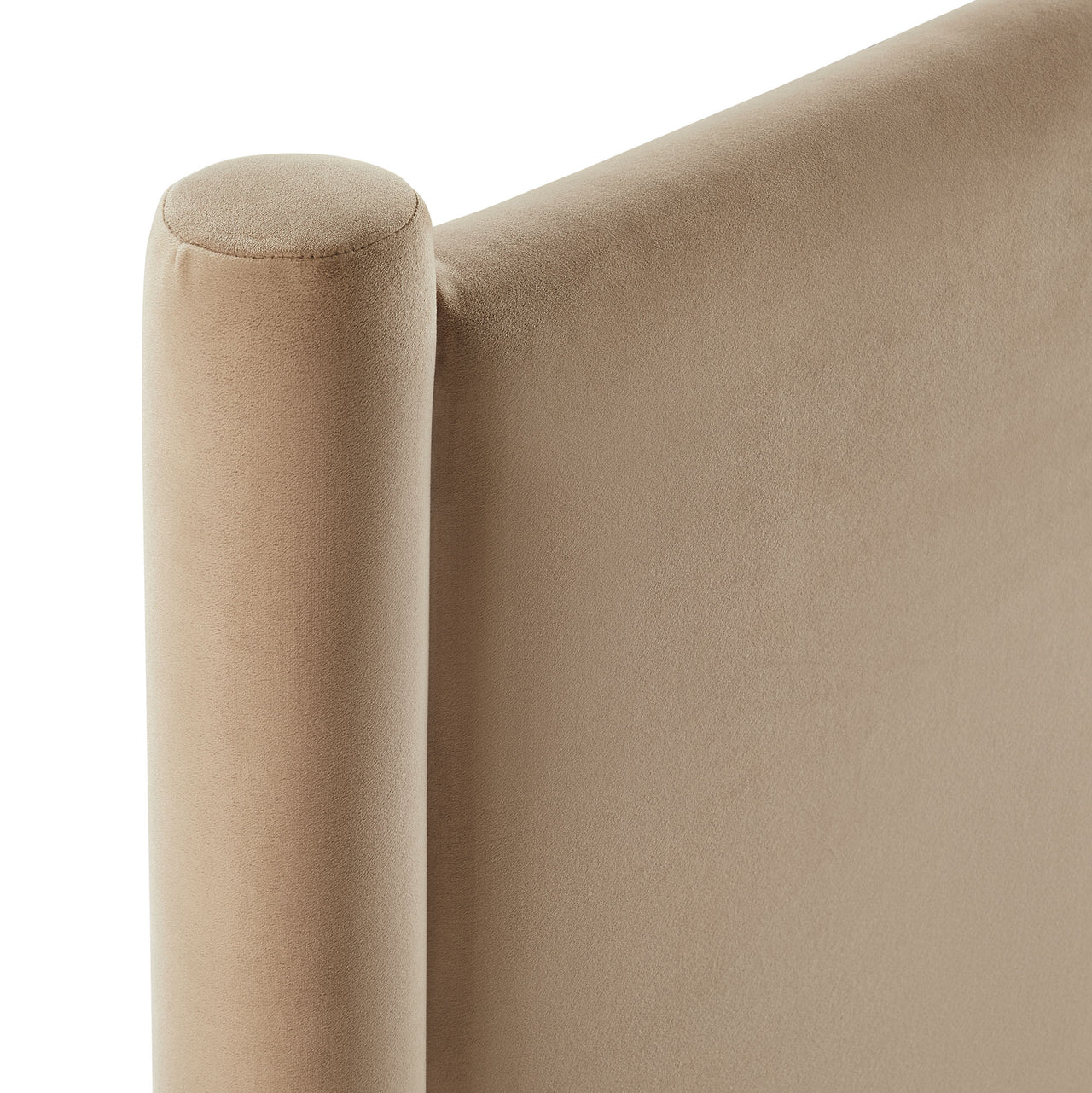 Rafael Upholstered Velvet King Headboard, Taupe