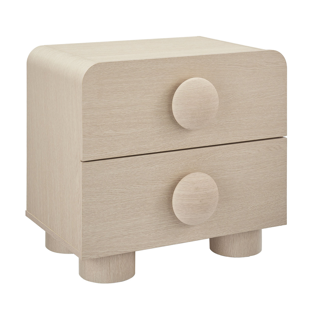 Button Nightstand, Cream