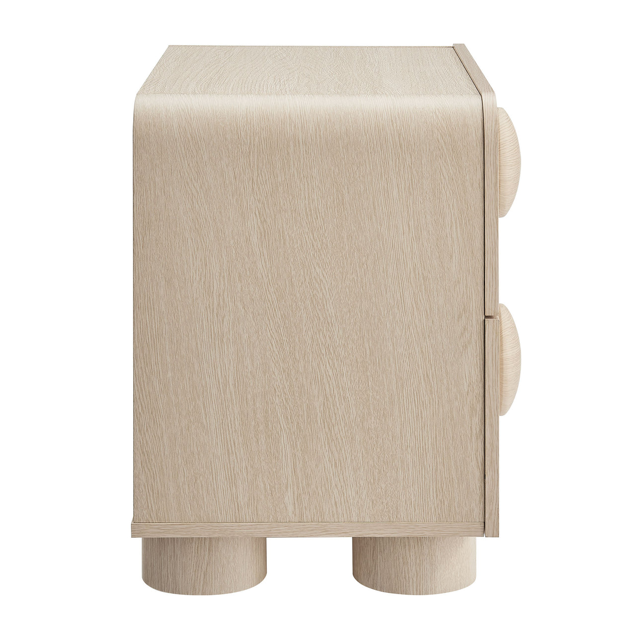 Button Nightstand, Cream
