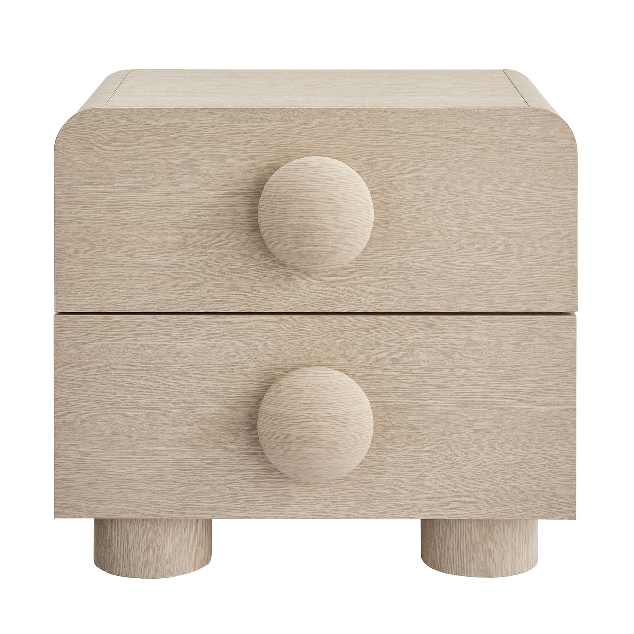 Button Nightstand, Cream
