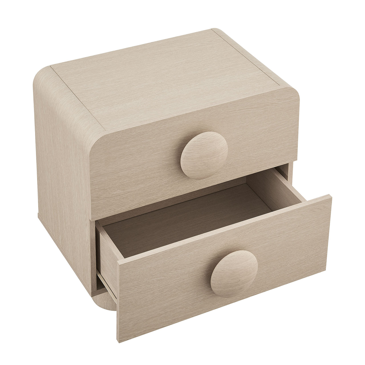 Button Nightstand, Cream