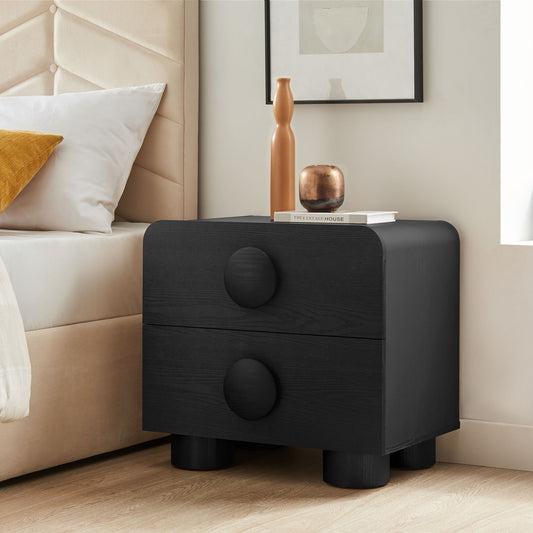Button Nightstand, Black