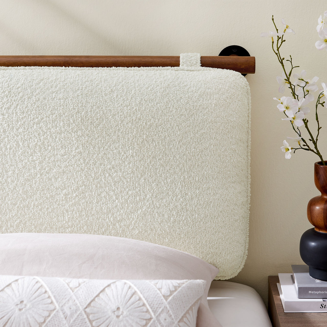 Counting Sheep Twin Headboard, Cream & Walnut