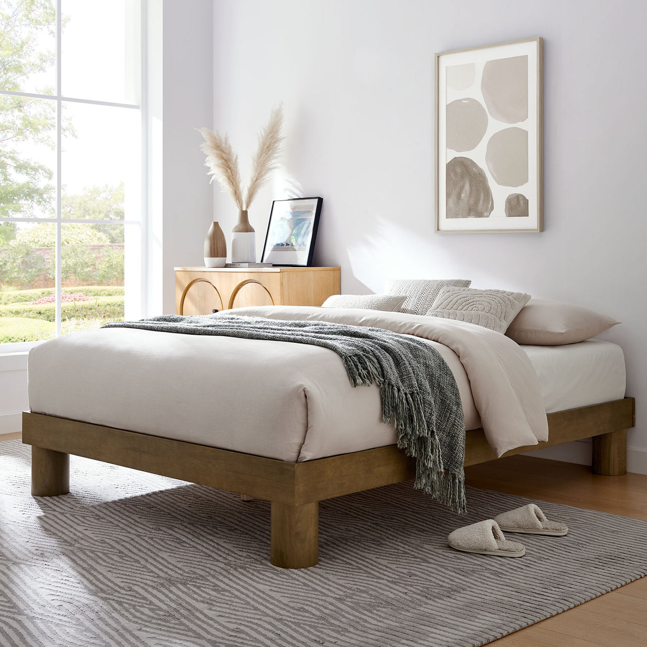 Boscage King Platform Bed, Oak