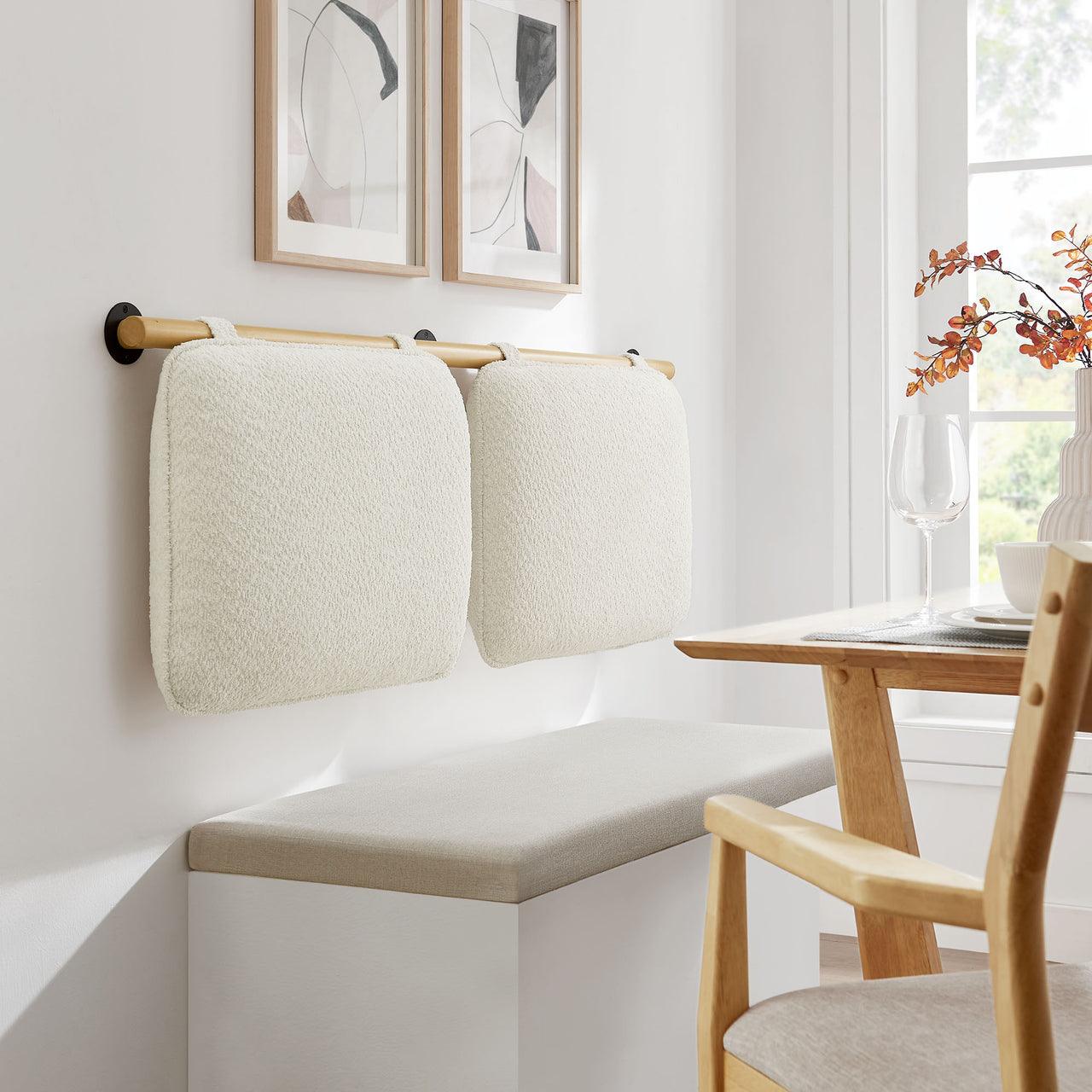 Counting Sheep Full Headboard, Cream & Natural Wood