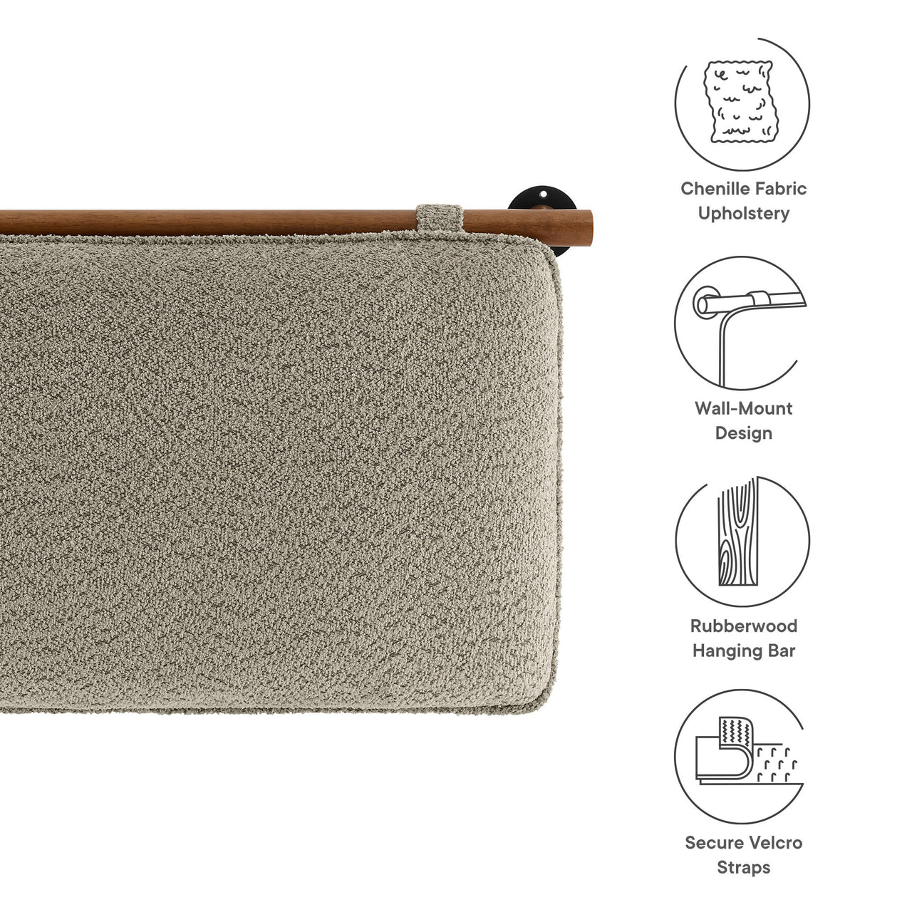 Counting Sheep Full Headboard, Oatmeal & Walnut