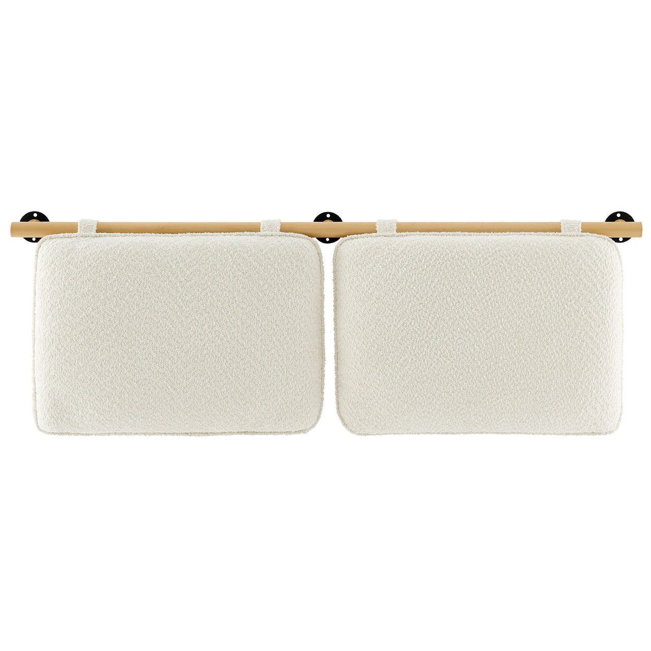 Counting Sheep Queen Headboard, Cream & Natural Wood