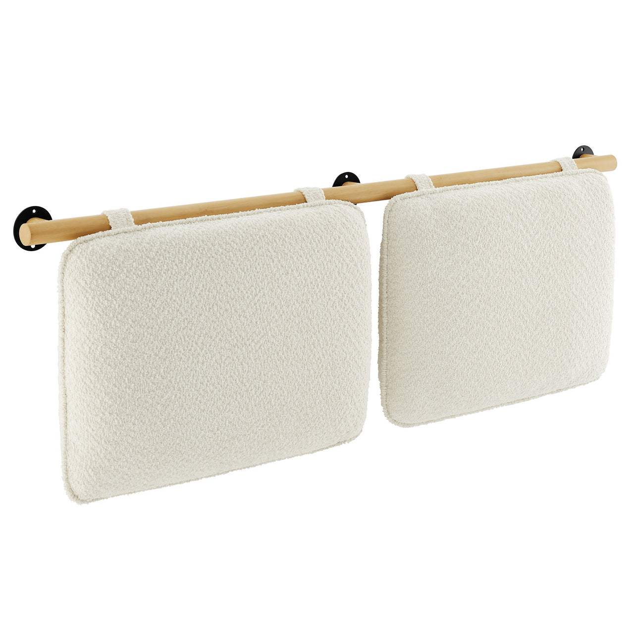 Counting Sheep King Headboard, Cream & Natural Wood