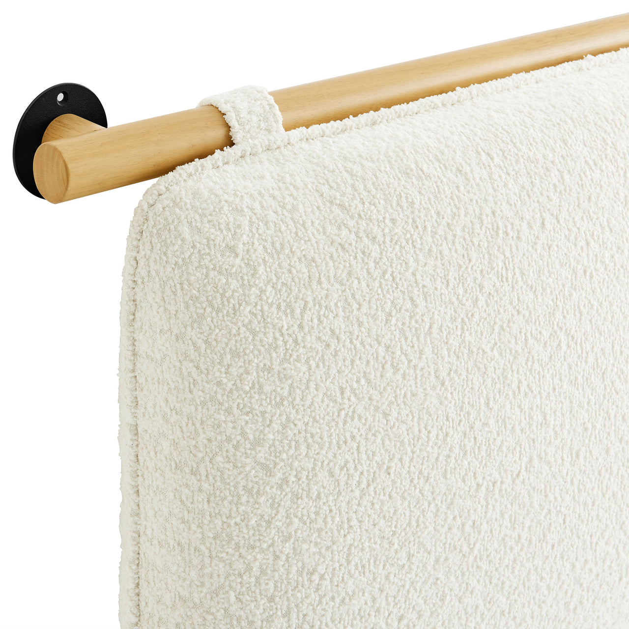 Counting Sheep King Headboard, Cream & Natural Wood