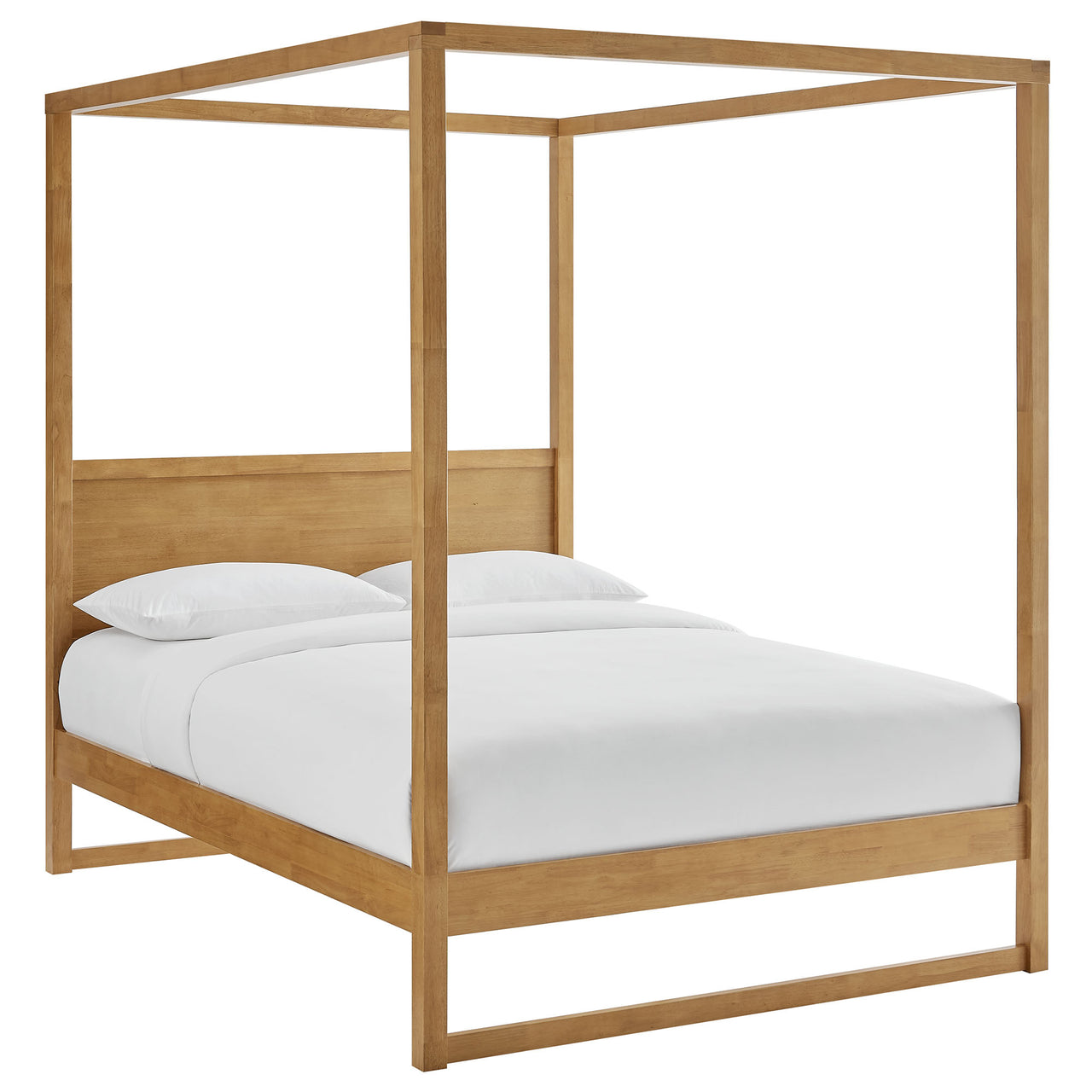 Encase King Canopy Platform Bed, Oak