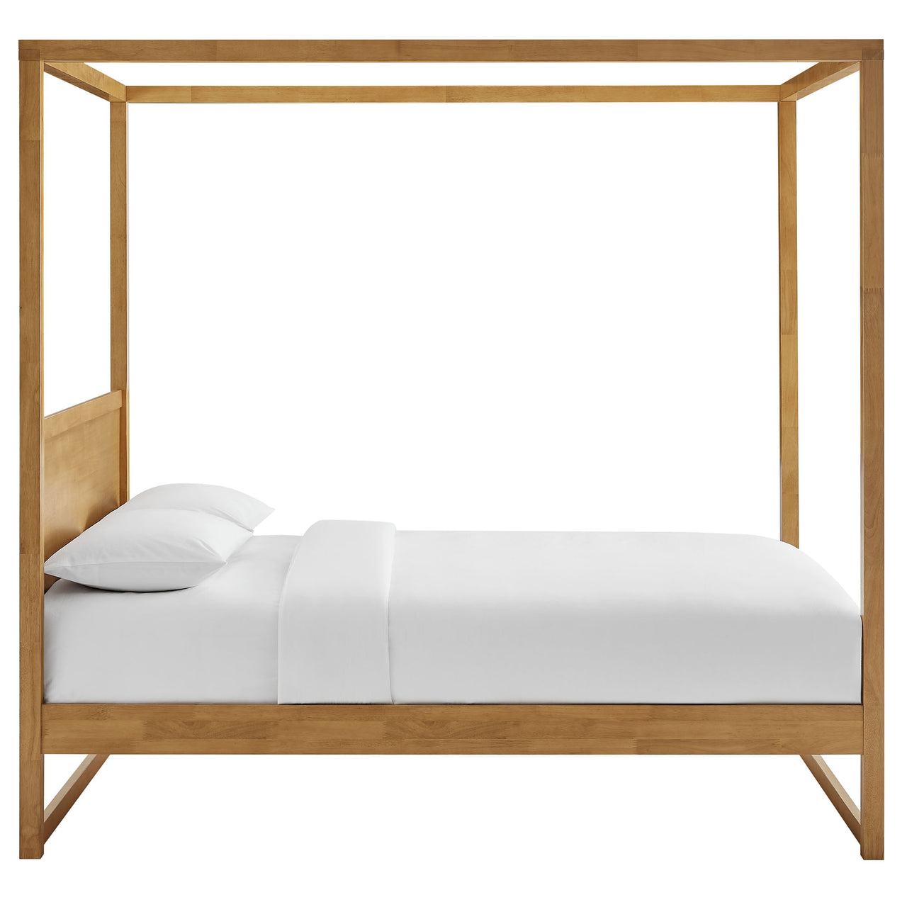 Encase King Canopy Platform Bed, Oak