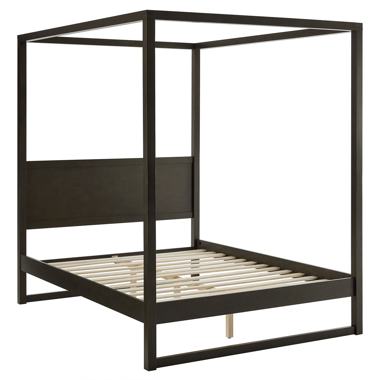 Encase King Canopy Platform Bed, Smoked Oak