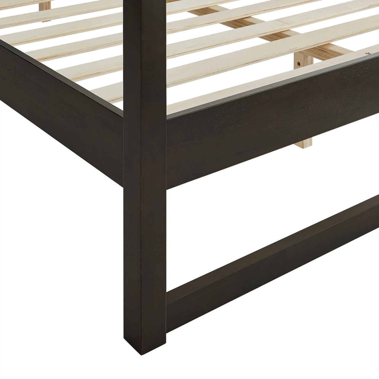 Encase King Canopy Platform Bed, Smoked Oak