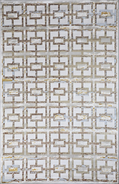 Maximus Fortress Indoor | Outdoor Area Rug, Beige & Gold