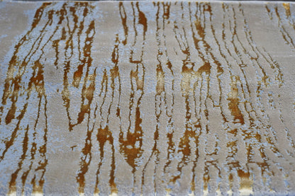 Maximus Golden Rain Indoor | Outdoor Area Rug, Beige & Gold
