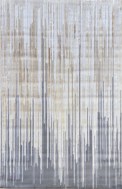 Maximus Harmonic Frequency Indoor | Outdoor Area Rug, Gray & Platinum