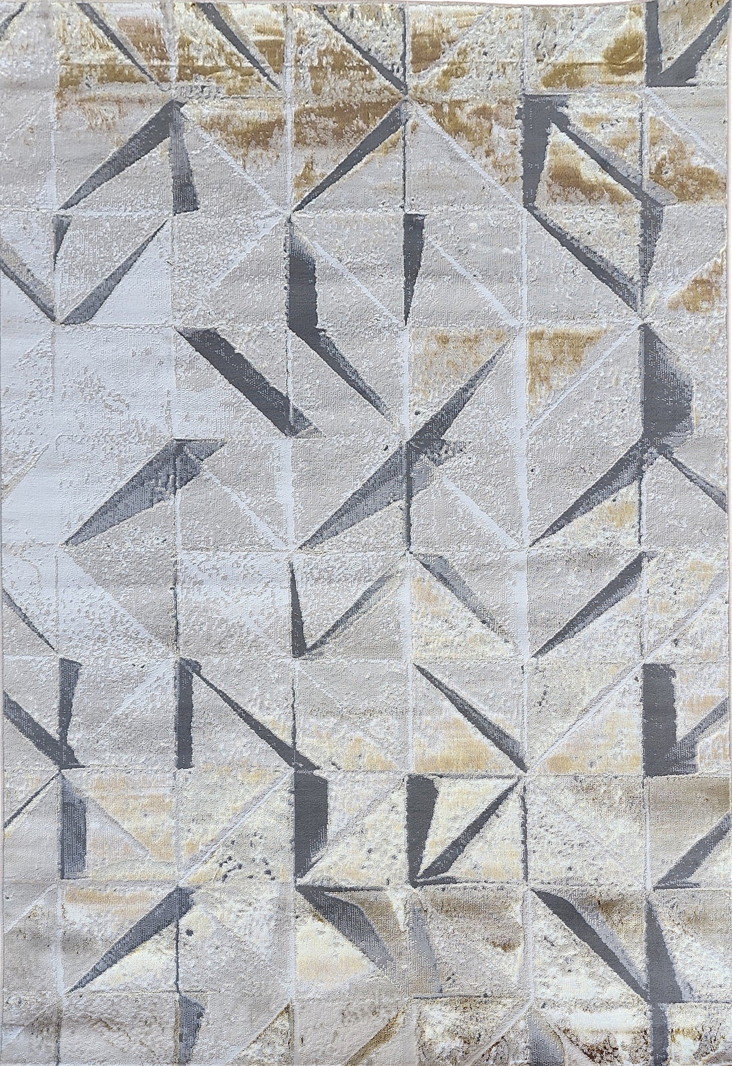 Maximus Origami Indoor | Outdoor Area Rug, Gold & Platinum