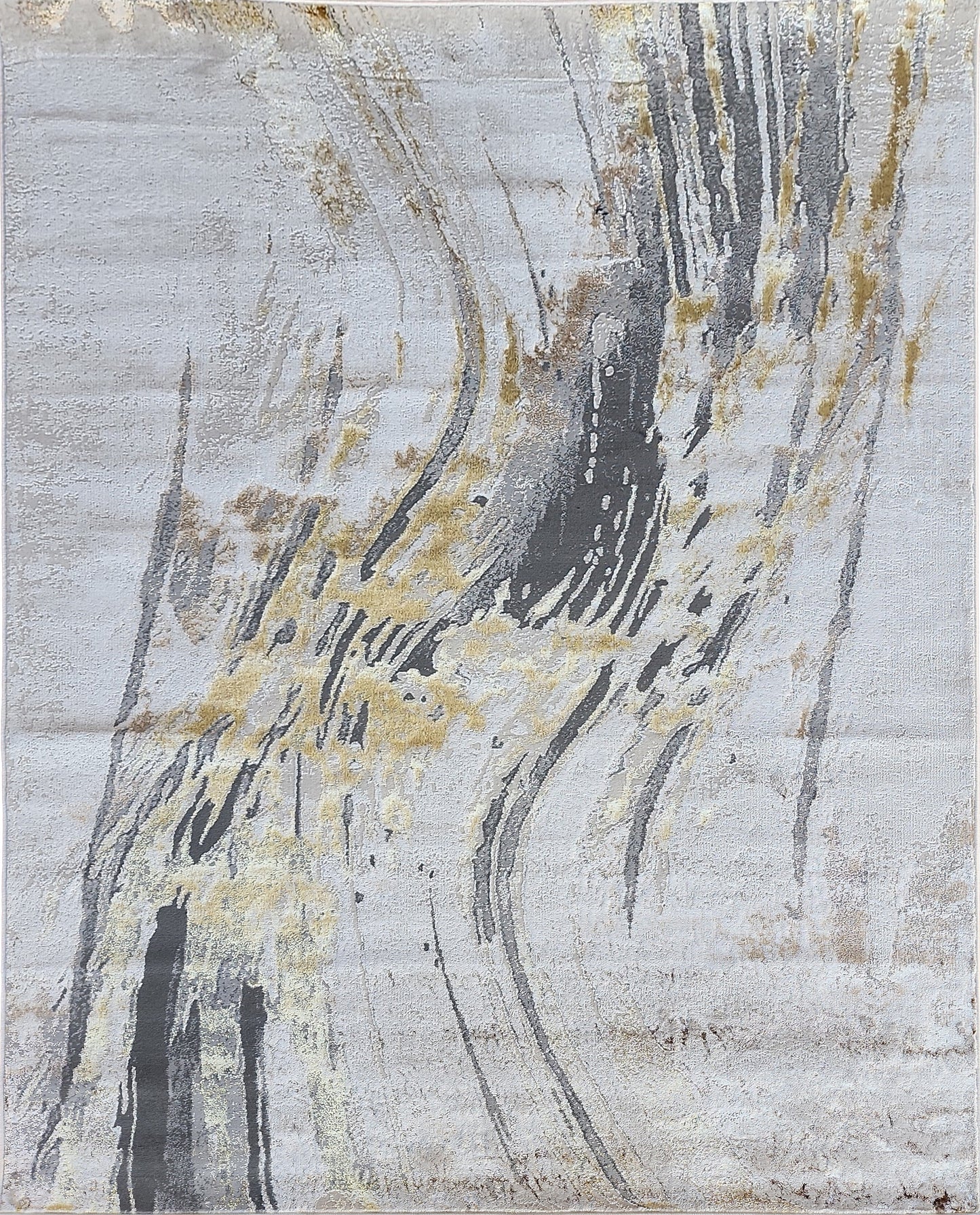 Maximus Time Rift Indoor | Outdoor Area Rug, Gold & Platinum