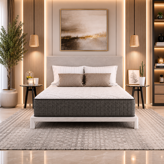 DSV CoolSprings Macy Tight Top 9" Firm Eastern King Mattress, Gray & White