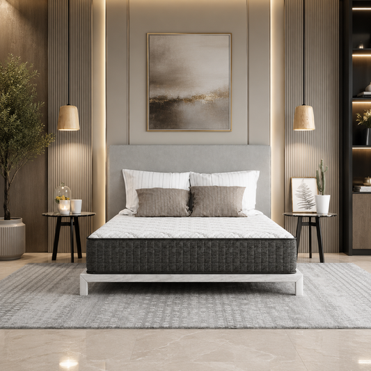 DSV CoolSprings Macy Tight Top 9" Firm Queen Mattress, Gray & White