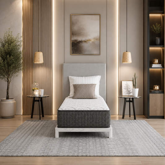 DSV CoolSprings Macy Tight Top 9" Firm Twin Mattress, Gray & White