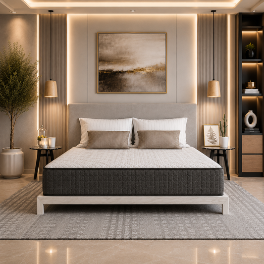 DSV CoolSprings Macy Tight Top 9" Plush California King Mattress, Gray & White