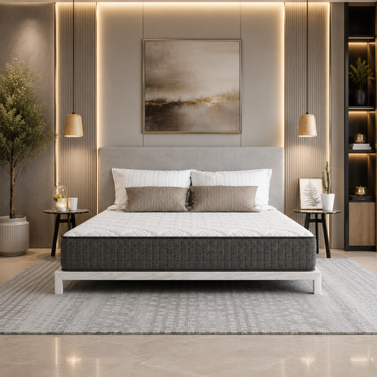DSV CoolSprings Macy Tight Top 9" Plush Eastern King Mattress, Gray & White