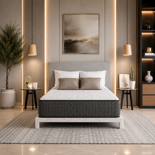 DSV CoolSprings Macy Tight Top 9" Plush Queen Mattress, Gray & White