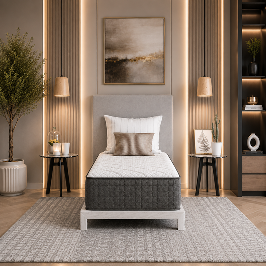 DSV CoolSprings Macy Tight Top 9" Plush Twin XL Mattress, Gray & White