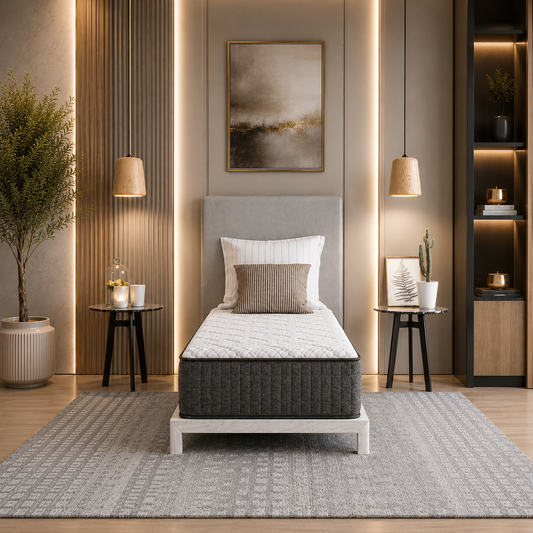 DSV CoolSprings Macy Tight Top 9" Plush Twin Mattress, Gray & White