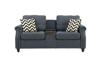 Hillary 2-Piece Sofa and Loveseat Set w/ USB Console, Slate Linenette