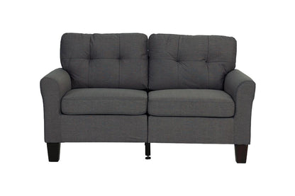 Noah 2-Piece Sofa and Loveseat Set, Charcoal Linenette