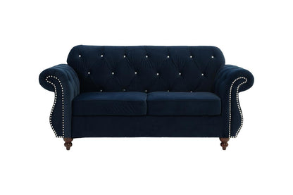 Crystal Loveseat, Indigo Velvet