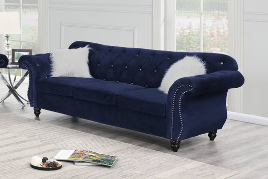 Crystal Sofa, Indigo Velvet