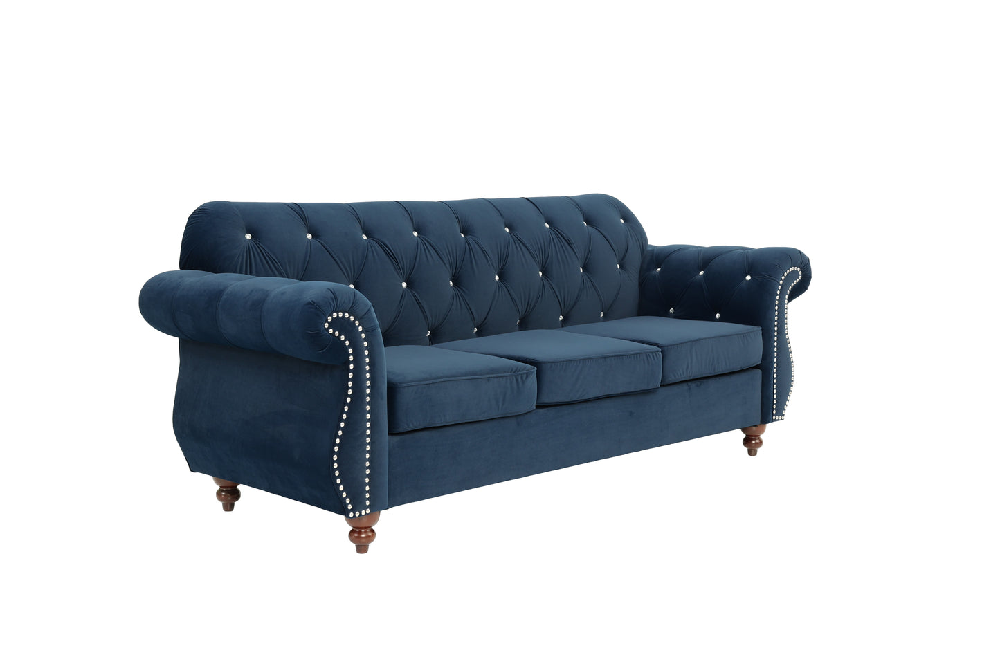 Crystal Sofa, Indigo Velvet