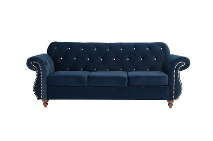 Crystal Sofa, Indigo Velvet