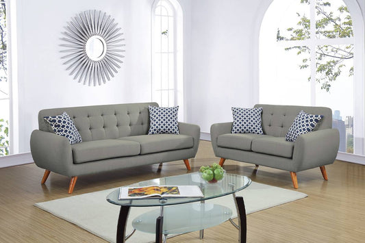 Chelsea 2-Piece Sofa and Loveseat Set, Moss Linenette