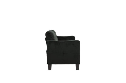 Thomas 2-Piece Sofa and Loveseat Set, Black Linenette