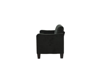 Thomas 2-Piece Sofa and Loveseat Set, Black Linenette