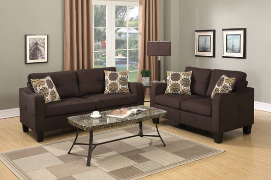 Thomas 2-Piece Sofa and Loveseat Set, Chocolate Linenette