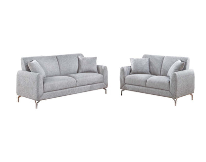 Josie 2-Piece Sofa and Loveseat Set, Ash Fabric