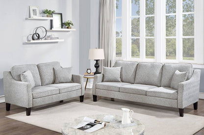 Cole 2-Piece Sofa and Loveseat Set, Ash Chenille