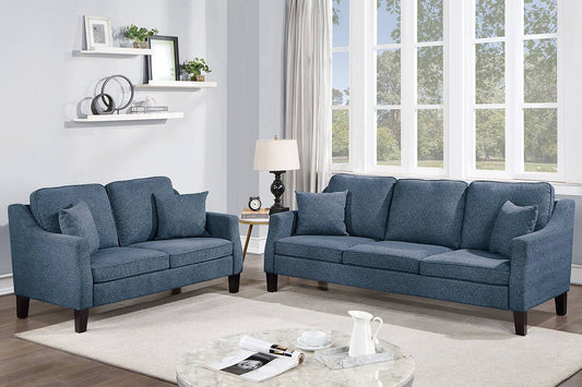 Cole 2-Piece Sofa and Loveseat Set, Abyss Chenille