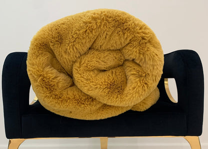Luxury Faux Chinchilla Fur Throw Blanket, Assorted Colors