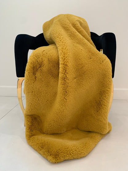 Luxury Faux Chinchilla Fur Throw Blanket, Assorted Colors