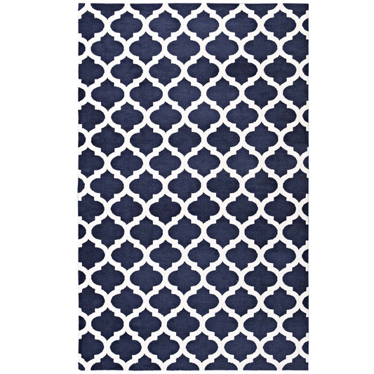 Chakra Muladhara 8x10 Area Rug, Navy & Ivory